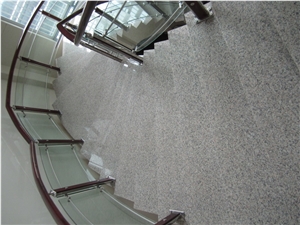 Villa Project G657 China Grey Sesame Granite Polished High Glossy Stairs,Floor Steppping Staircase with Risers,Stair Threshold