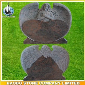Angel Monument in Multicolor Red, Indian Red Granite Angel Monuments