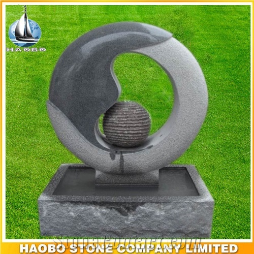 Dark Grey Water Feature,G654 Granite Fountain