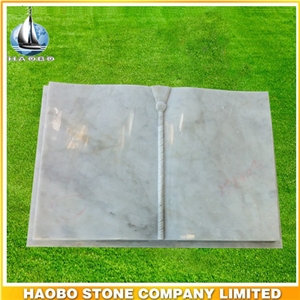 Memorial Book in White Marble with Tassel and Cord Monument & Tombstone Memorial Book in White Marble with Tassel and Cord Monument & Tombstone