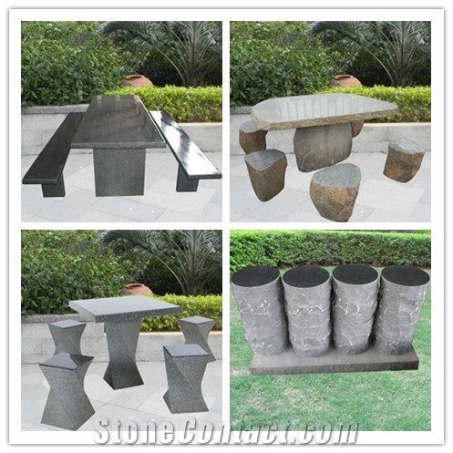 Stone Furniture Bench & Table