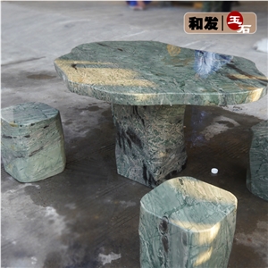 Cheap Parking Nature Tables, Nine Dragon Jade Green Marble Bench & Table Cheap Parking Nature Tables, Nine Dragon Jade Green Marble Bench & Table