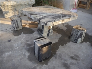 Nine Dragon Jade Outdoor Nature Shape Table Sets