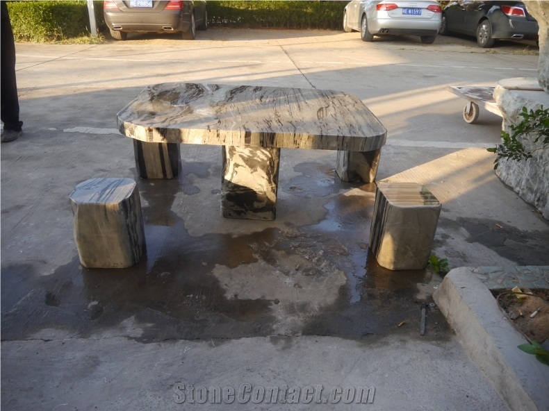 Nine Dragon Jade Outdoor Nature Shape Table Sets