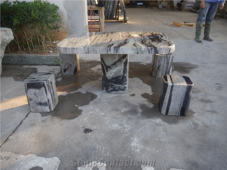 Nine Dragon Jade Outdoor Nature Shape Table Sets