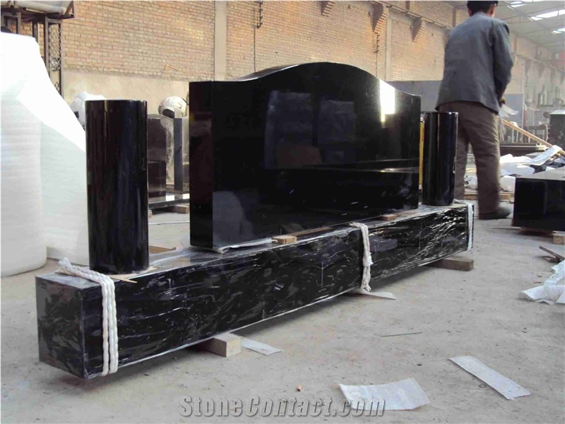 China Absolute Black American Style Polished Monument & Tombstone