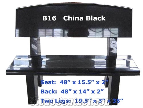 China Shanxi Black Granite Polished Benches