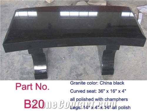 China Shanxi Black Granite Polished Benches