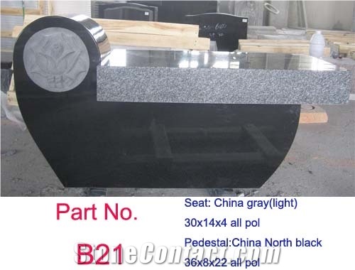 China Shanxi Black Granite Polished Benches