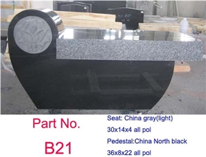 China Shanxi Black Granite Polished Benches