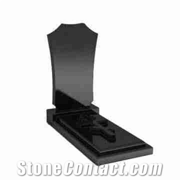 China Shanxi Black Russian Style Polished Tombstones