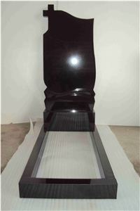 China Shanxi Black Russian Style Polished Tombstones