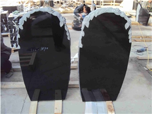 China Shanxi Black Russian Style Polished Tombstones