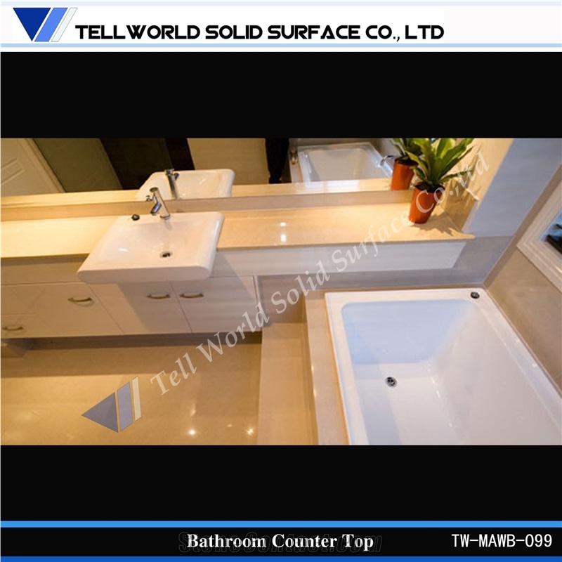 A Very Popular Bathroom Manmade Stone Oval Counter Top Wash Basin