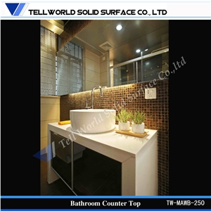 Acrylic Solid Surface Modern Round Above Counter Wash Sink