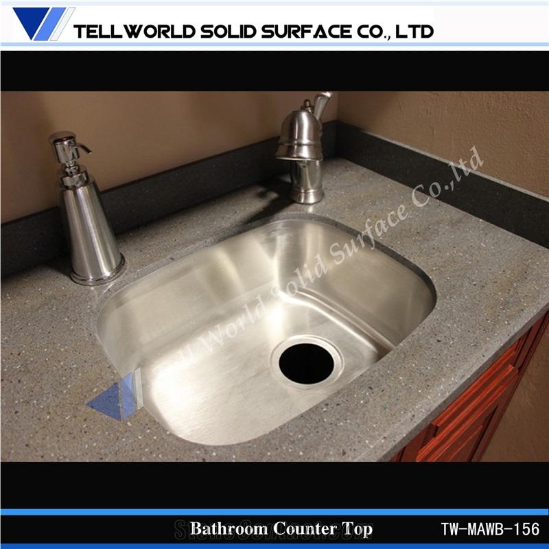 Artificial Quartz Stone Basin, Acrylic Solid Surface Bathroom Basin, Hand Washing Basin & Sinks