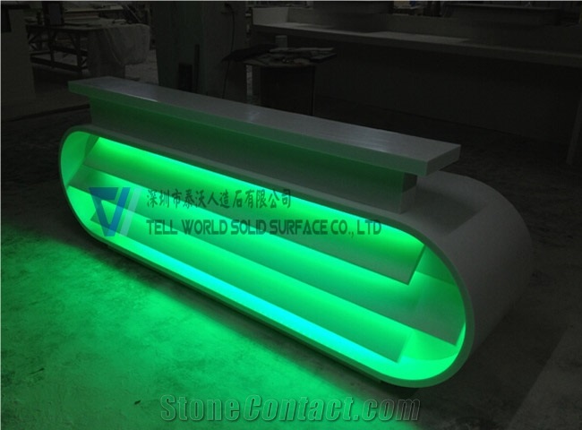 Beauty Salon Reception Desk Solid Surface Counter Top
