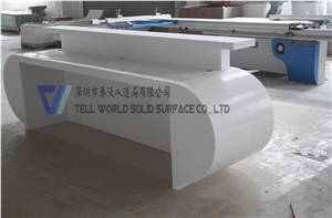 Beauty Salon Reception Desk Solid Surface Counter Top