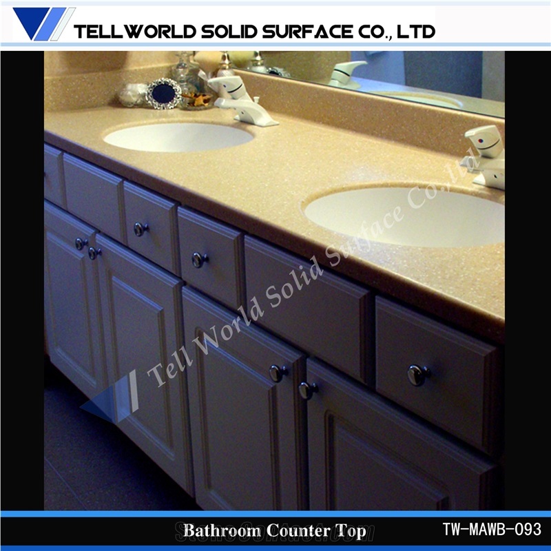 Chinese White Artificial Stone Bathroom Square Shape Sink
