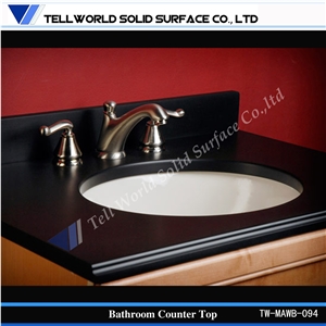 Chinese White Artificial Stone Bathroom Square Shape Sink