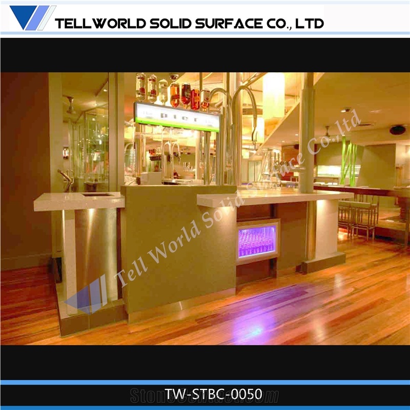 Commercial Acrylic Solid Surface Restaurant Bar Counter