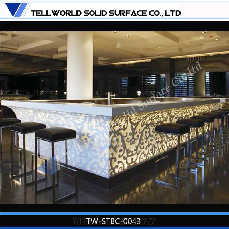 Custom Made Natural Stone Led Bar Counter