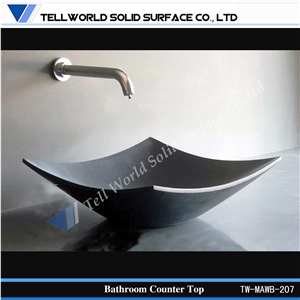 Grey Color Artificial Stone Wash Basin Fancy Shape Design Sink Grey Color Artificial Stone Wash Basin Fancy Shape Design Sink