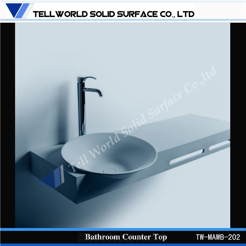 Grey Color Artificial Stone Wash Basin Fancy Shape Design Sink