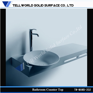 Grey Color Artificial Stone Wash Basin Fancy Shape Design Sink