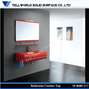 High Gloss Solid Surface Wash Sinks Wall Hung Wash Basins