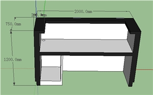 Hot Sale Black Reception Desk Pure Acrylic