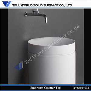 Made in Shanghai Factory Manmade Stone Bathroom Sink,Round Wash Basin