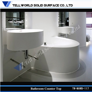 Modern Design Bathroom Oval Basin Counter Top Manmade Stone Basin