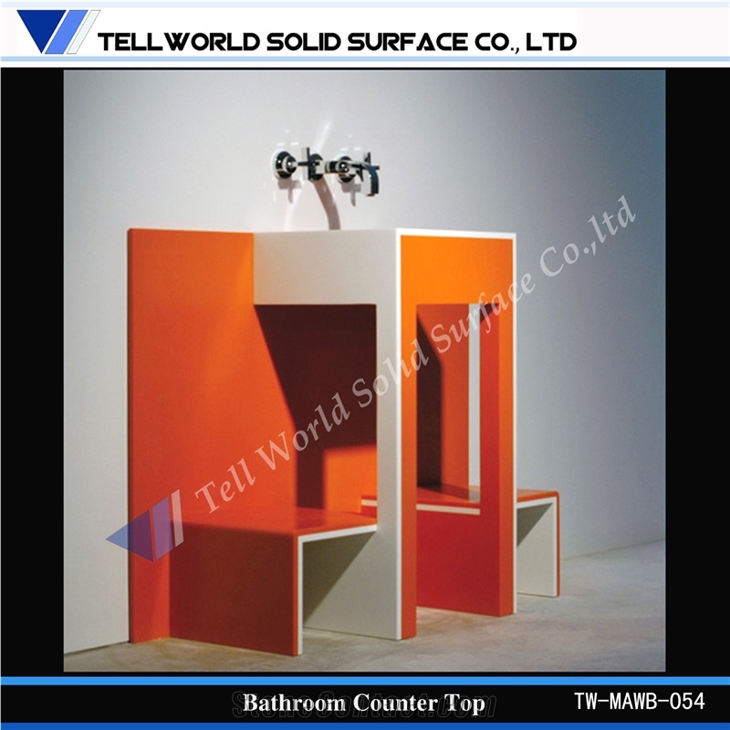 Modern Design Manmade Stone Sink/Pedestal Basins for Bathroom
