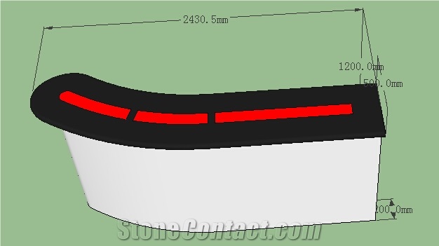 Tell World Fashion Design Curved Reception Desk