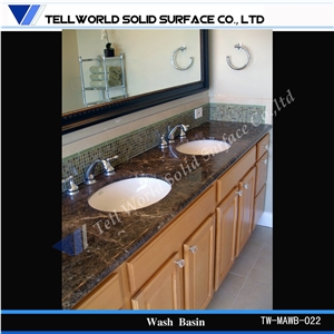 Top Quality Balck Granite Double Sinks Wash Basin