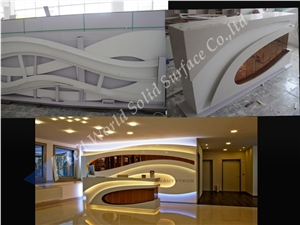 Translucent Led Marble Stone Reception Desk