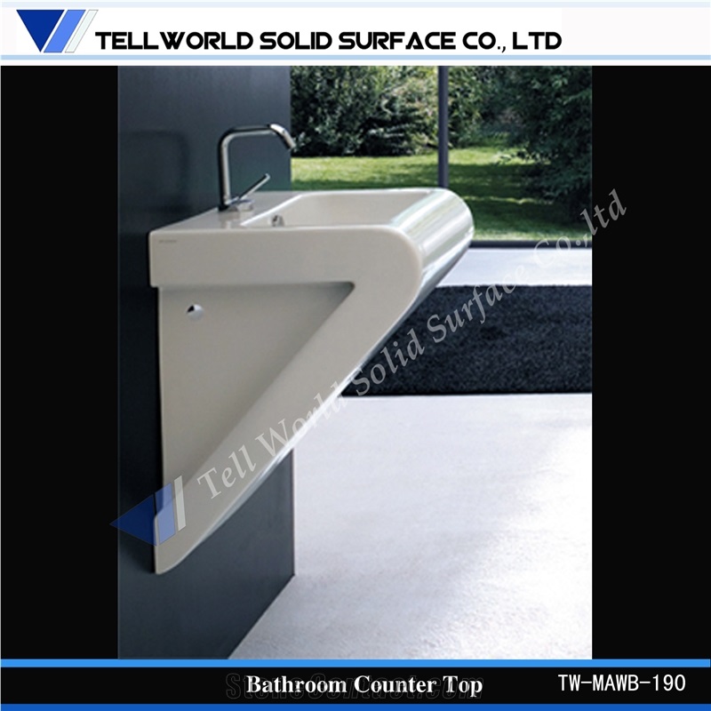 Tw Acrylic Solid Surface Black Cabinets Design Washing Basin