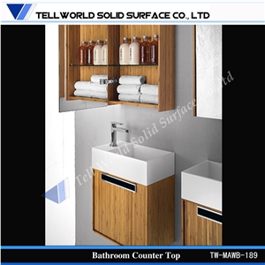 Tw Acrylic Solid Surface Black Cabinets Design Washing Basin