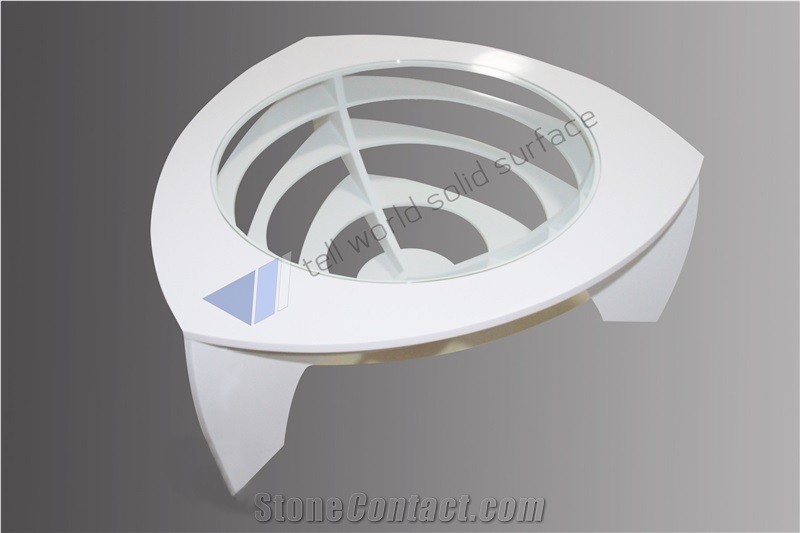 White Acrylic Crystal Led Coffee Table for Home/Office