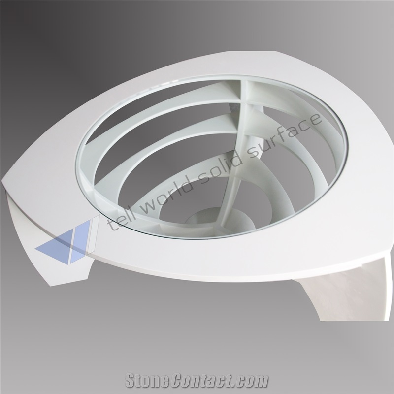 White Acrylic Crystal Led Coffee Table for Home/Office