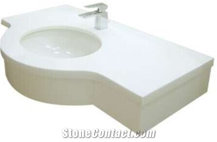 18 mm Non-Porous Glass/Crystal Glass Stone White for Bathroom/House Design Sinks & Basins
