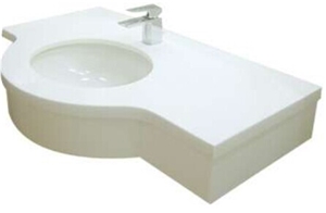 18 mm Non-Porous Glass/Crystal Glass Stone White for Bathroom/House Design Sinks & Basins