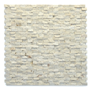 Modern Fauve Natural Split Surface White Marble Stone Mosaic