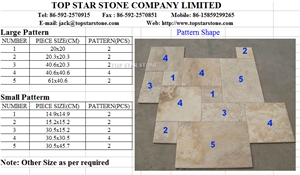 Honed Noce Travertine Versaille Pattern Tile