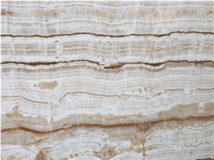Iran White Straight Line Wood Grain Traonyx Marble Slabs & Tiles