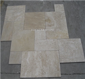 Tumbled Travertine French Pattern for Floor