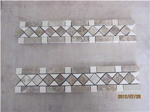 Emperador Light Marble Mosaic Border for Wall