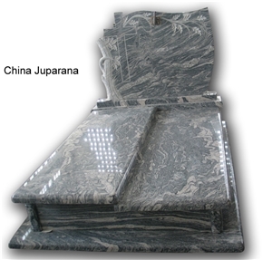 Whole Set China Juparana Granite Carving Tombstone