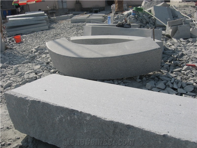 Grey Granite Radius Stone, G341 Grey Granite Kerbstone